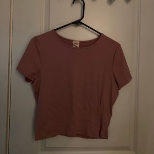 rose colored T-shirt
